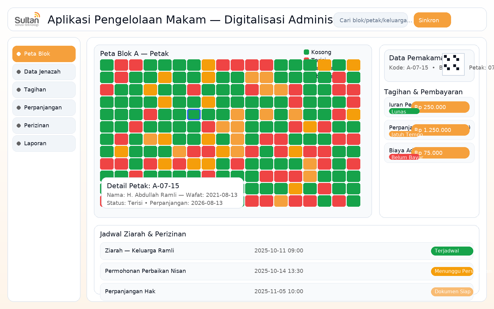 pemakaman digital — tampilan produk